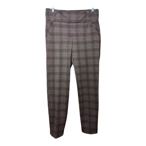 Soho Plaid Stretch Ankle Pants Pull On Pencil Dark Academia Fall Career Medium - Picture 1 of 13